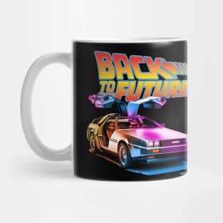 Delorean Back To the Future Synthwave Colors Mug